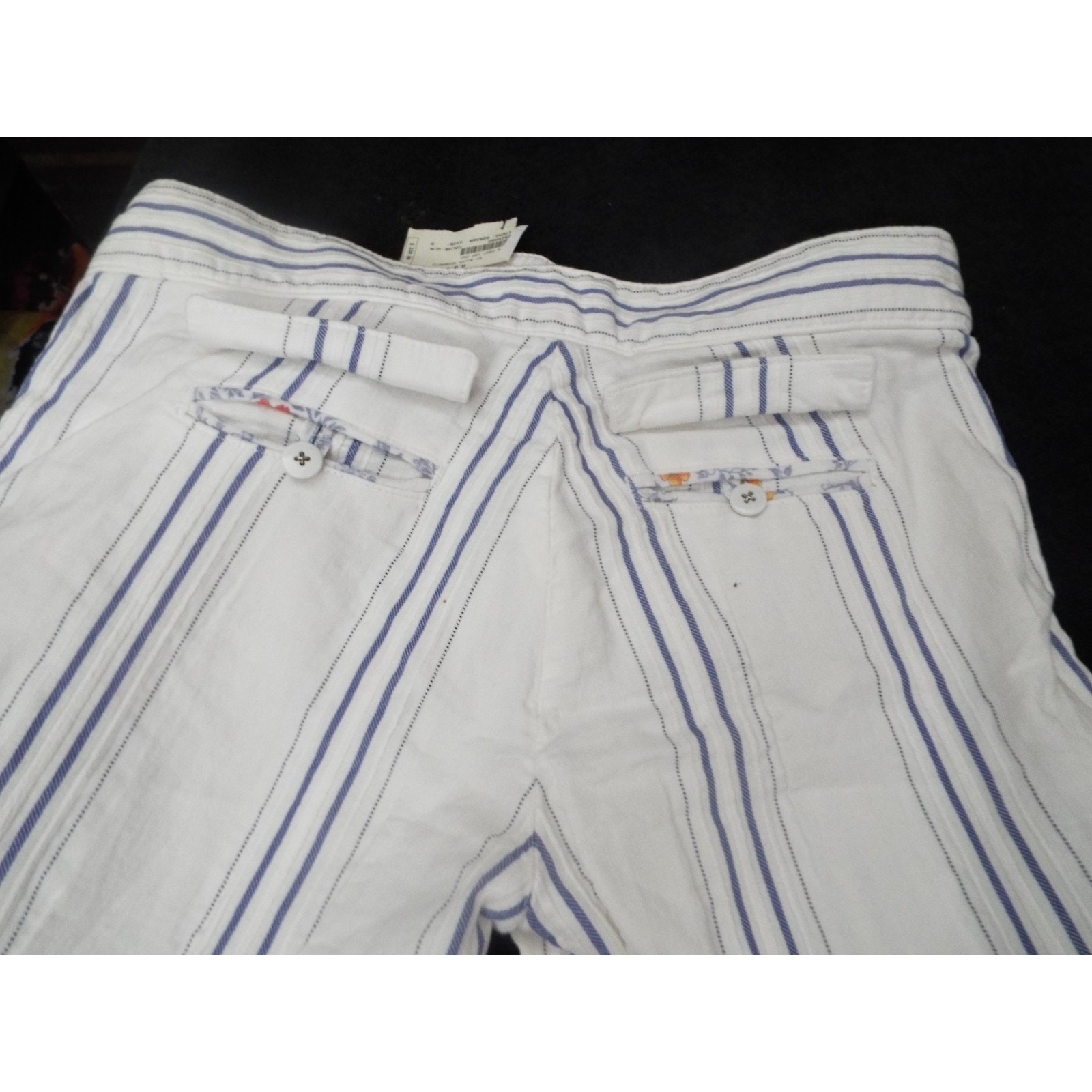 Allen Schwartz White Striped Flare 3/4 Pants Sz 8 Nwt — image 7 of 7